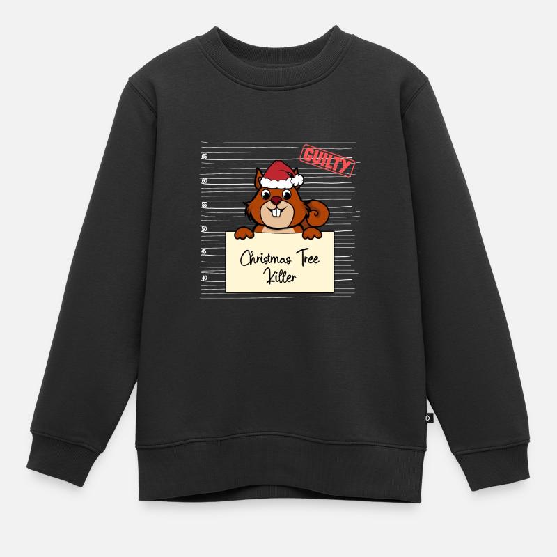 Weihnachtsbaum Umschubser Eichhörnchen - Kinder Premium Organic Sweatshirt - Schwarz