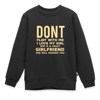 Déprimé ne flirte pas avec moi, ma copine - Sweat Premium enfant bio - noir - Devant - AI Model Kid Female (0cm)