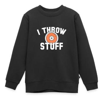 I Throw Stuff Discus Athlete - Kinder Premium Organic Sweatshirt - Schwarz - Vorne - AI Model Kid Female (0cm)