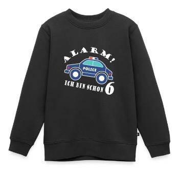 Alarm ich bin schon 6 Polizei - Kinder Premium Organic Sweatshirt - Schwarz - Vorne - AI Model Kid Female (0cm)