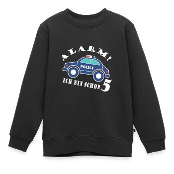 Alarm ich bin schon 5 Polizei - Kinder Premium Organic Sweatshirt - Schwarz - Vorne - AI Model Kid Female (0cm)