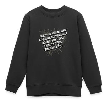 Datum für Silvester Dating -Single -Flirten unverh - Kinder Premium Organic Sweatshirt - Schwarz - Vorne - AI Model Kid Female (0cm)