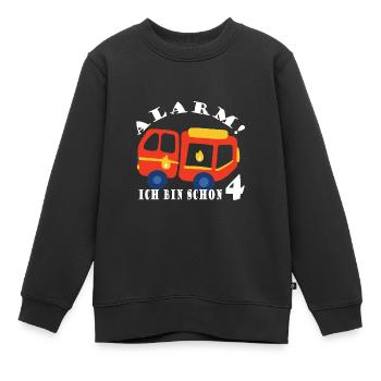 Alarm ich bin schon 4 Feuerwehr - Kinder Premium Organic Sweatshirt - Schwarz - Vorne - AI Model Kid Female (0cm)