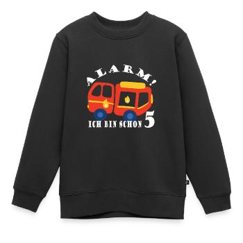 Alarm ich bin schon 5 Feuerwehr - Kinder Premium Organic Sweatshirt - Schwarz - Vorne - AI Model Kid Female (0cm)