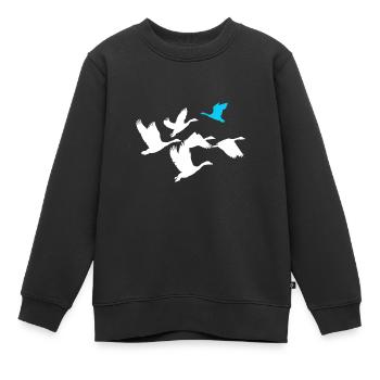 Nage inspirante contre l’anti actuel - Sweat Premium enfant bio - noir - Devant - AI Model Kid Female (0cm)