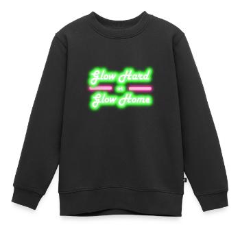 Glow Hard or Glow Home 80's Party - Kinder Premium Organic Sweatshirt - Schwarz - Vorne - AI Model Kid Female (0cm)