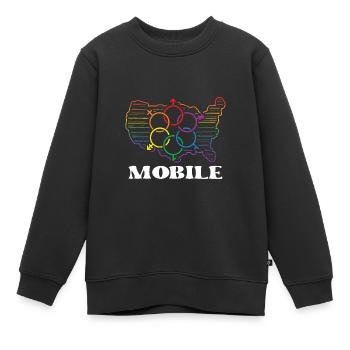 Mobile Pride Month Pride Flag LGBT Community LGBTQ - Sweat Premium enfant bio - noir - Devant - AI Model Kid Female (0cm)