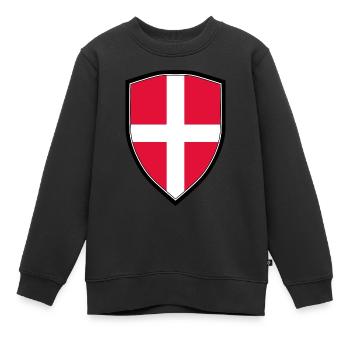 Dänemark Wappen - Kinder Premium Organic Sweatshirt - Schwarz - Vorne - AI Model Kid Female (0cm)
