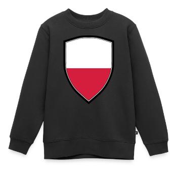 POLEN WAPPEN FAHNE FLAGGE - Kinder Premium Organic Sweatshirt - Schwarz - Vorne - AI Model Kid Female (0cm)