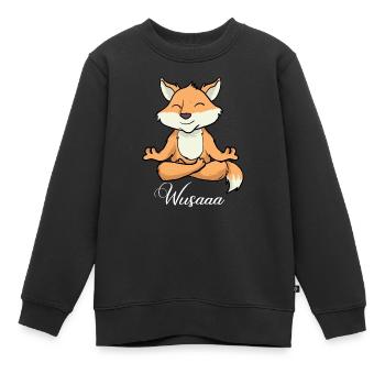 Auszeit Durchatmen Wusaaa Fuchs - Kinder Premium Organic Sweatshirt - Schwarz - Vorne - AI Model Kid Female (0cm)