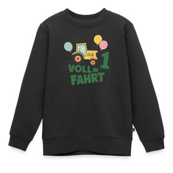 Cool tracteur 1er anniversaire : Cadeau le plus vendu ! - Sweat Premium enfant bio - noir - Devant - AI Model Kid Female (0cm)