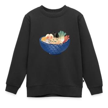 Ramen Suppe - Kinder Premium Organic Sweatshirt - Schwarz - Vorne - AI Model Kid Female (0cm)