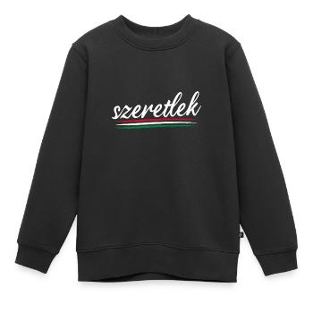 Szeretlek - Ich Liebe Dich Ungarisch - Kinder Premium Organic Sweatshirt - Schwarz - Vorne - AI Model Kid Female (0cm)