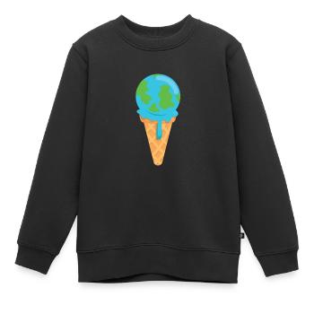 Faire fondre la terre de glace - Sweat Premium enfant bio - noir - Devant - AI Model Kid Female (0cm)