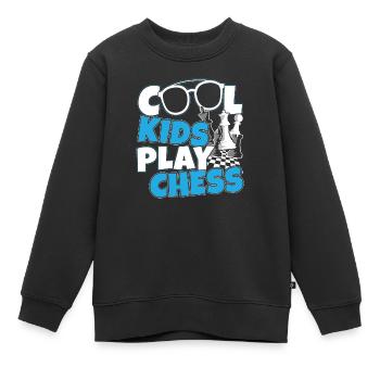 Chess Club Chessboard enfants échecs - Sweat Premium enfant bio - noir - Devant - AI Model Kid Female (0cm)