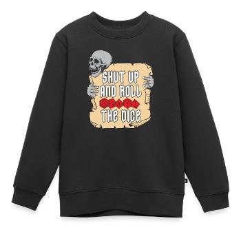 RPG Tais-toi et lance les dés D20 - Sweat Premium enfant bio - noir - Devant - AI Model Kid Female (0cm)
