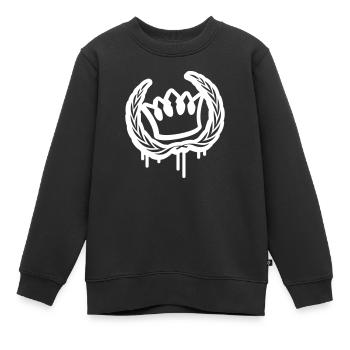 krone kranz - Kinder Premium Organic Sweatshirt - Schwarz - Vorne - AI Model Kid Female (0cm)