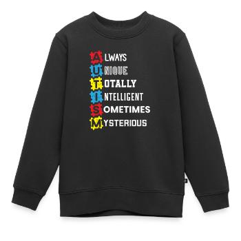 Autismus Bewusstsein ASD Autismus Spektrum Störung - Kinder Premium Organic Sweatshirt - Schwarz - Vorne - AI Model Kid Female (0cm)