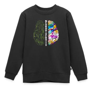 Neurodiversität Regenbogen Autismus Bewusstsein ASD ADHS - Kinder Premium Organic Sweatshirt - Schwarz - Vorne - AI Model Kid Female (0cm)