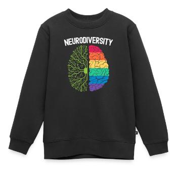 Neurodiversität Regenbogen Autismus Bewusstsein ASD ADHS - Kinder Premium Organic Sweatshirt - Schwarz - Vorne - AI Model Kid Female (0cm)