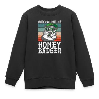Sie nennen mich den Honig Dachs furchtloses Tier - Kinder Premium Organic Sweatshirt - Schwarz - Vorne - AI Model Kid Female (0cm)