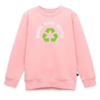 Réduire la réutilisation Recycler les déchets de gestion des déchets - Sweat Premium enfant bio - rose - Devant - AI Model Kid Female (0cm)