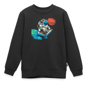 Techno Astronaute Musique Raver - Sweat Premium enfant bio - noir - Devant - AI Model Kid Female (0cm)