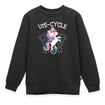 Einhorn Einrad Einrad Balancing Einrad Einrad - Kinder Premium Organic Sweatshirt - Schwarz - Vorne - AI Model Kid Female (0cm)