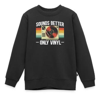 Klingt besser auf Vinyl Record Album Classic Music - Kinder Premium Organic Sweatshirt - Schwarz - Vorne - AI Model Kid Female (0cm)