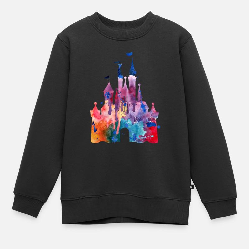 Aquarell Princess Castle - Kinder Premium Organic Sweatshirt - Schwarz