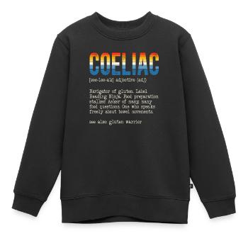 Définition de la maladie cœliaque sans gluten - Sweat Premium enfant bio - noir - Devant - AI Model Kid Female (0cm)