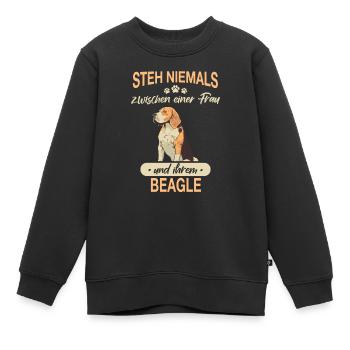 Beagle Hund Hundehalter - Kinder Premium Organic Sweatshirt - Schwarz - Vorne - AI Model Kid Female (0cm)