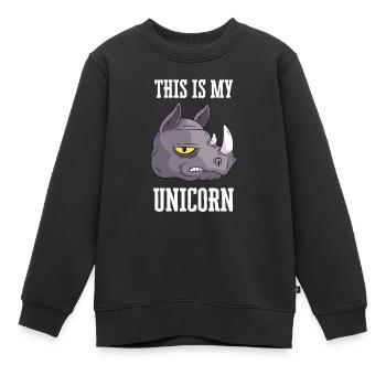 Nashorn - Kinder Premium Organic Sweatshirt - Schwarz - Vorne - AI Model Kid Female (0cm)