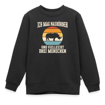 Nashorn Nashörner Tier - Kinder Premium Organic Sweatshirt - Schwarz - Vorne - AI Model Kid Female (0cm)