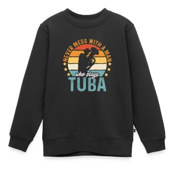 Tuba Tubist - Kids Premium Organic Sweatshirt - black - Front - AI Model Kid Female (0cm)