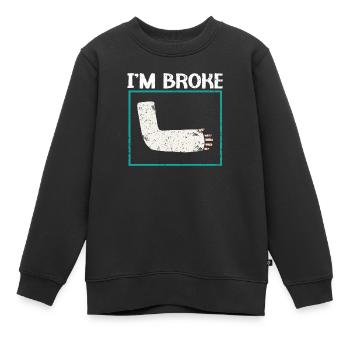 Ich bin pleite gebrochene Handverletzung Genesung Reha - Kinder Premium Organic Sweatshirt - Schwarz - Vorne - AI Model Kid Female (0cm)