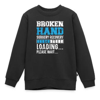Gebrochene Hand Chirurgie Wiederherstellung der Verletzung Genesung - Kinder Premium Organic Sweatshirt - Schwarz - Vorne - AI Model Kid Female (0cm)