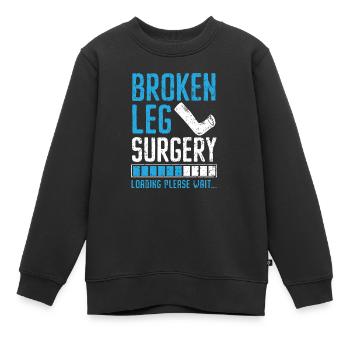 Gebrochene Beinchirurgie Belastung Verletzung Wiederherstellung Reha - Kinder Premium Organic Sweatshirt - Schwarz - Vorne - AI Model Kid Female (0cm)
