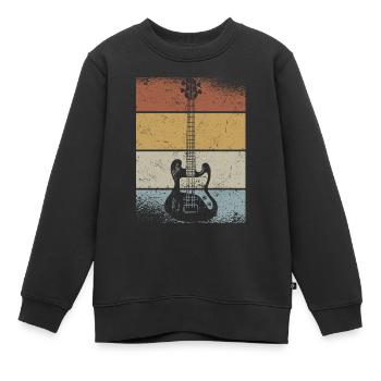Retro Bass Guitar Musicien Bassiste Bassiste Bassiste - Sweat Premium enfant bio - noir - Devant - AI Model Kid Female (0cm)