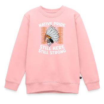 Fierté autochtone toujours là Encore forte Autochtone - Sweat Premium enfant bio - rose - Devant - AI Model Kid Female (0cm)