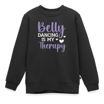 La danse du ventre est ma thérapie Shimmy Danseuse du ventre - Sweat Premium enfant bio - noir - Devant - AI Model Kid Female (0cm)