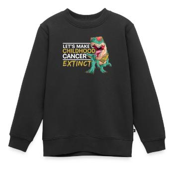 Lasst uns Kinderkrebs zum ausgestorbenen Dinosaurierliebhaber machen - Kinder Premium Organic Sweatshirt - Schwarz - Vorne - AI Model Kid Female (0cm)