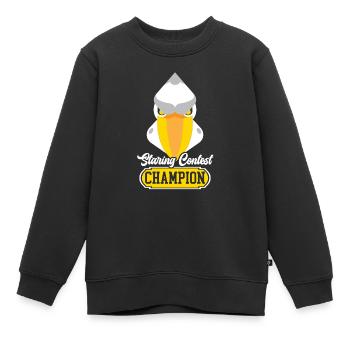 Staring Contest Champion Schuhschnabel-Storchvogel - Kinder Premium Organic Sweatshirt - Schwarz - Vorne - AI Model Kid Female (0cm)