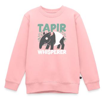 Tapir Flüsterer Wildtier Tier Zoowärter Tapir - Kinder Premium Organic Sweatshirt - Rosa - Vorne - AI Model Kid Female (0cm)