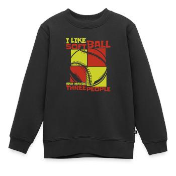 Softball Sport Softball Spieler - Kinder Premium Organic Sweatshirt - Schwarz - Vorne - AI Model Kid Female (0cm)