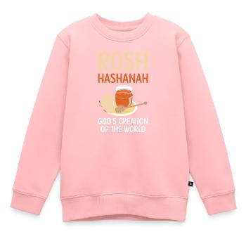 Rosch Haschana Gottes Schöpfung der Welt Jüdisch - Kinder Premium Organic Sweatshirt - Rosa - Vorne - AI Model Kid Female (0cm)