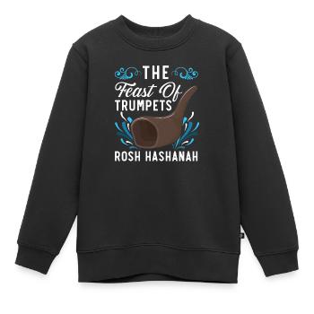 Das Fest der Posaunen Rosch Haschana Juden Juden - Kinder Premium Organic Sweatshirt - Schwarz - Vorne - AI Model Kid Female (0cm)