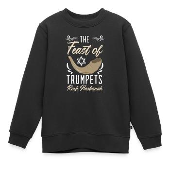 Das Fest der Posaunen Rosch Haschana Juden Juden - Kinder Premium Organic Sweatshirt - Schwarz - Vorne - AI Model Kid Female (0cm)