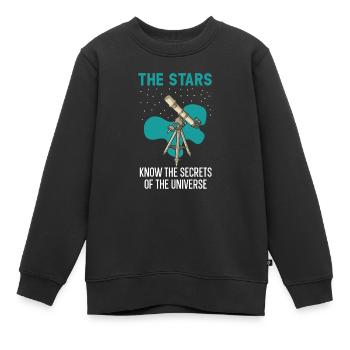 Die Sterne kennen die Geheimnisse des Universums - Kinder Premium Organic Sweatshirt - Schwarz - Vorne - AI Model Kid Female (0cm)