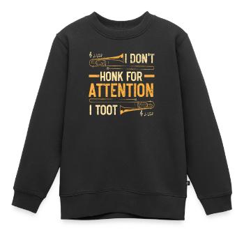 Je ne klaxonne pas pour attirer l’attention I Toot Trombone Player - Sweat Premium enfant bio - noir - Devant - AI Model Kid Female (0cm)